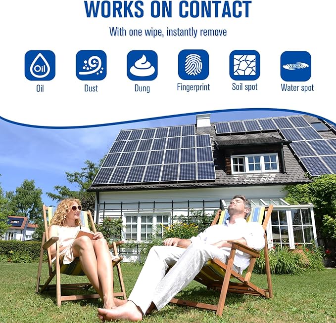 Teexpert Solar Panel Cleaner (32oz Makes 150 Gallons), Ultra Concentrated Glass & Solar Panel Cleaning, Pro Streak-Free Ultra Quick Dry Remove Dirt, Dust, Droppings, Oils, Fingerprints & Water Spots