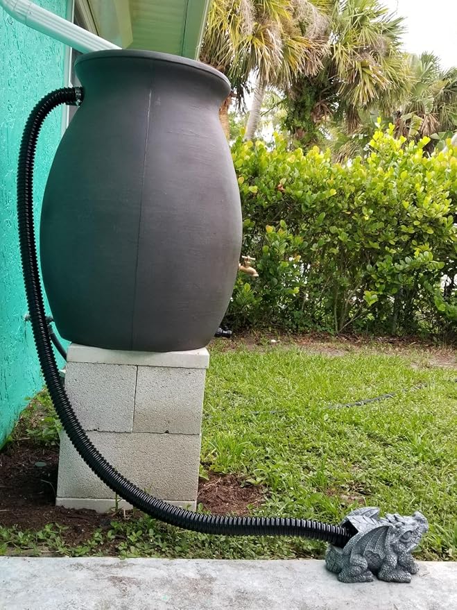 Pond Hose ID 2” × 50ft Black Corrugated Flexible Reinforced PVC Hose Vinyl Tubing for Pond Pump Fountain Garden Waterfall, Non-toxic & Kinkproof, with 2 clamps
