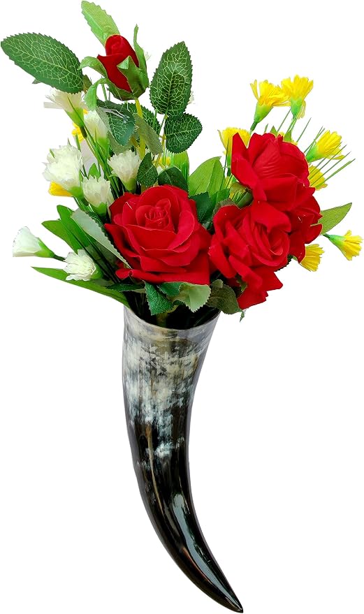 Flower Hanging Vase On the Wall, Set of 2 Made of Horn (14'' to 16'')