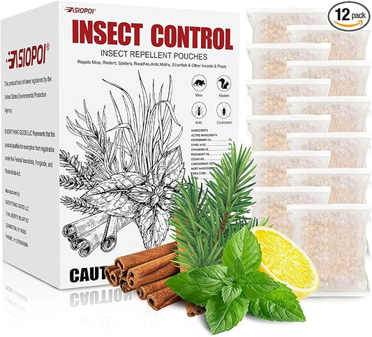 Natural Peppermint Spider Repellent Indoor, Rodent Repellent for Car Engine, Home Storage, Fresh Mint Scent, Safe for Kids and Pets