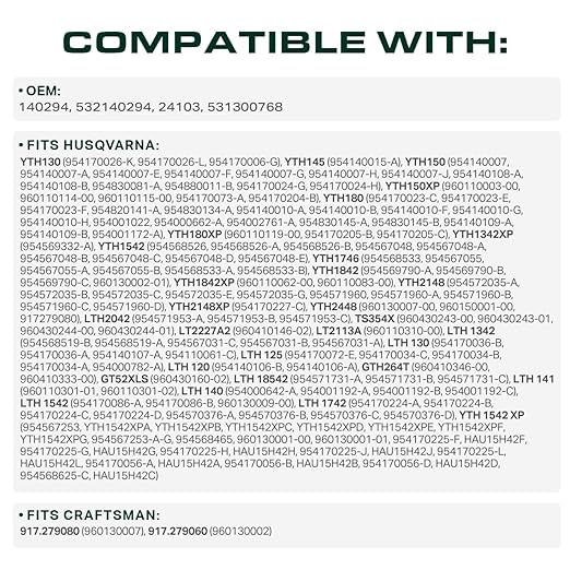 UDC Parts 140294 Ground Drive Belt Replacement for Craftsman 532140294 Husqvarna LTH1542 LTH130 YTH150 YTH2148 YTH180 LTH1542 LTH1742 AYP Poulan PR185H42STA XT185H42LT / Aramid Cord / 82.25 inches