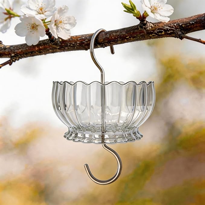 Extra Large Ant Moat for Hummingbird Feeder - Pack of 2PC x 9 OZ Capacity Insect Guard Daisy (Clear)