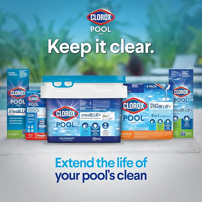 Clorox® Pool&Spa™ Shock XTRABLUE® Plus, Kills Bacteria & Algae in Swimming Pools, Swim-Ready in 15 Minutes, (12-Pack), Granular
