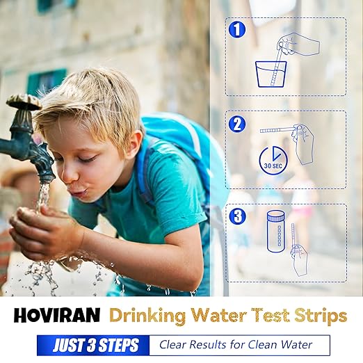 125 ct Drinking Water Test Strips - Home, Well Water Testing Kit for Lead, Hardness, Iron, Copper, Heavy Metals, Chlorine, Nitrate
