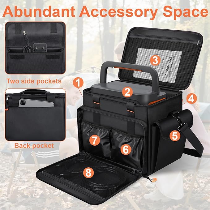 Portable Station Bag Compatible with Jackery Explorer 1000 V2/1000,with Plenty of Room for Accessories, Waterproof and Non-slip Bottom, and Abrasion-resistant Nylon Fabric