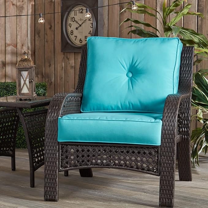 Greendale Home Fashions Outdoor 2-Piece Sunbrella Premium Deep Seat Cushion Set, Canvas Aruba