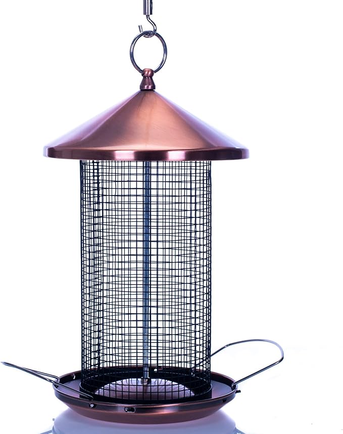 Cottage Garden 12 inch Copper Finish Heavy Duty Mesh Metal 3 Lb. Secure Cap Cover Nut Bird Feeder