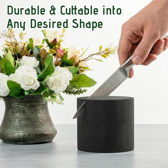 Reusable Floral Foam Round Blocks,Black Flower Foam Round for Artificial & Dried Flowers, Dry Floral Foams Styrofoam for Artificial Flowers (8Pack,3")