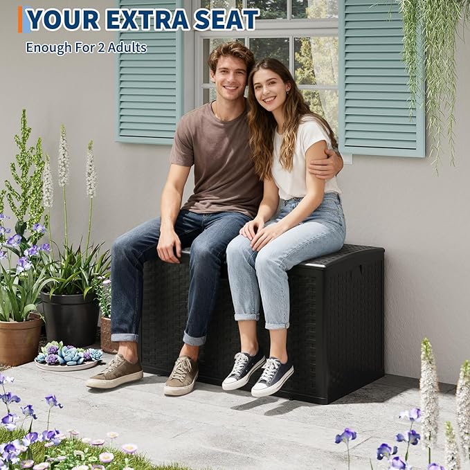 120 Gallon Resin Deck Box-Organization and Storage for Patio Cushions, Throw Pillows and Garden Tools
