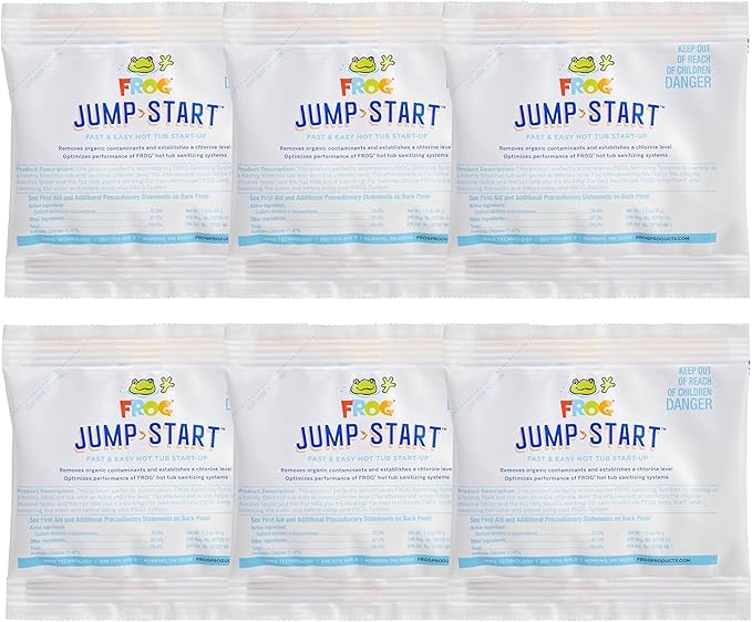 FROG Jump Start for Hot Tubs - Start-Up Chlorine Shock Removes Organic Contaminants & Establishes Chlorine Level - Hot Tub Set Up & Treatment - 6 Pack