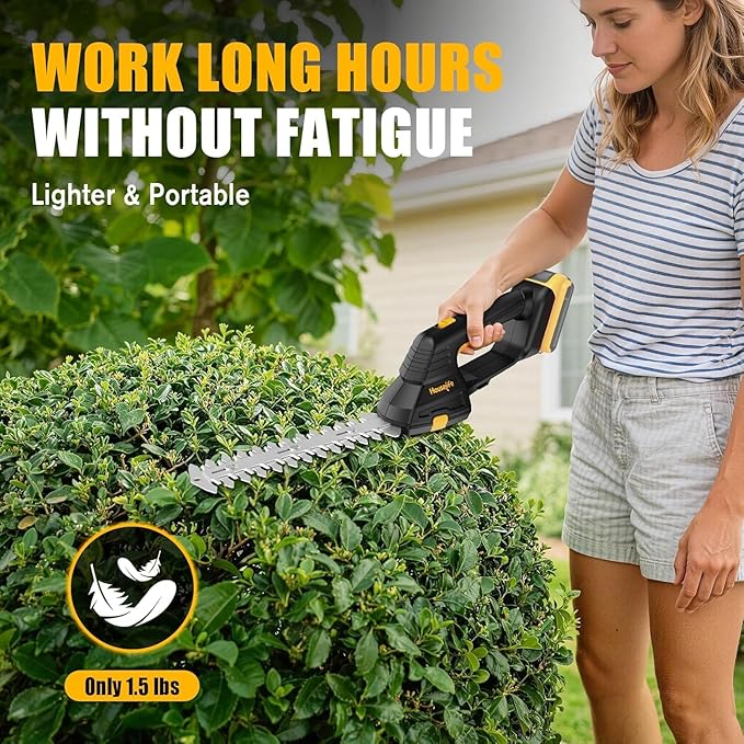 Cordless Hedge Trimmer Compatible with Dewalt MAX 20V Battery, 2 in 1 Handheld Electric Grass Trimmer/Bush Trimmer/Grass Shears for Yard, Garden, and Lawn Care, Powerful & Lightweight (Tool Only)