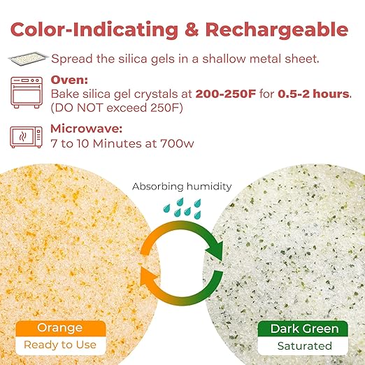 LotFancy 2.5 LBS Silica Gel Flower Drying, Rusable Color Indicating Silica Crystals with Airtight Container and Brush, DIY Wedding Bouquet Preservation Craft Kit
