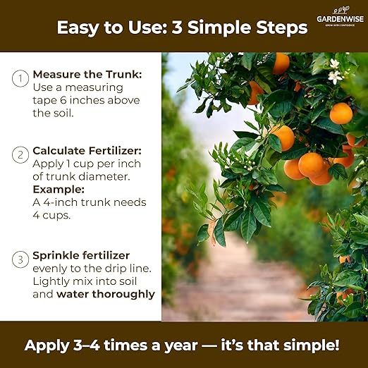 GARDENWISE Professional Citrus Fertilizer + Vital Micronutrients; Perfect Balanced NPK for All Citrus; for Indoor and Outdoor Plants; Orange, Lime, Avocado and Lemon Tree Fertilizer (1 Quart)