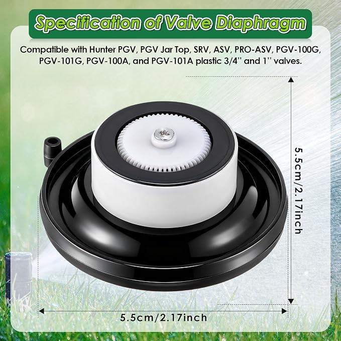 12 Pack 1'' PGV Diaphragm Irrigation Valve Replacement Compatible with Hunter 332100 Diaphragm Repair Assembly Compatible with 3/4'' and 1'' PGV, SRV, ASV Valve, Leak Free Double Beaded Seal