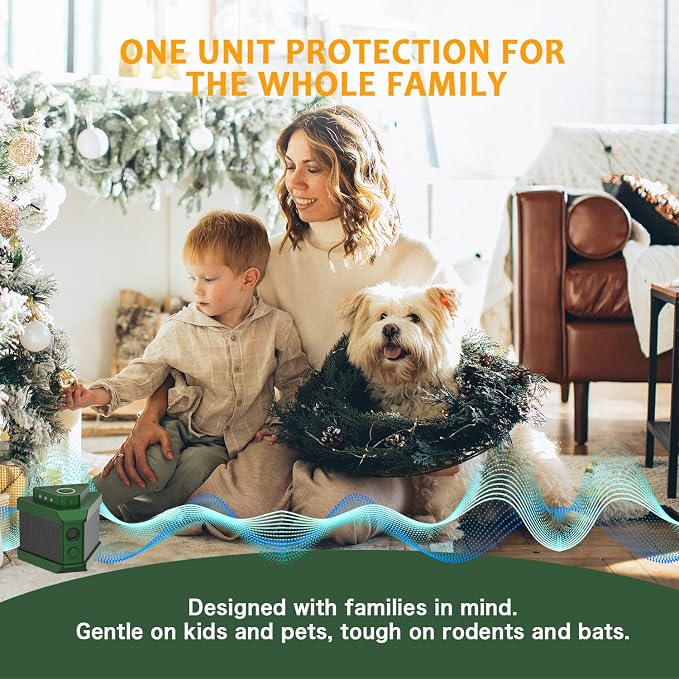 Ultrasonic Pest Repeller Plug in Indoor, 5 Modes 22–68kHz Variable Frequency Mouse Rat Deterrent with Trio Predator Sound, LED Strobe & Remote, for Attic Garage Basement Shed RV (Covers 2100 Sq Ft)