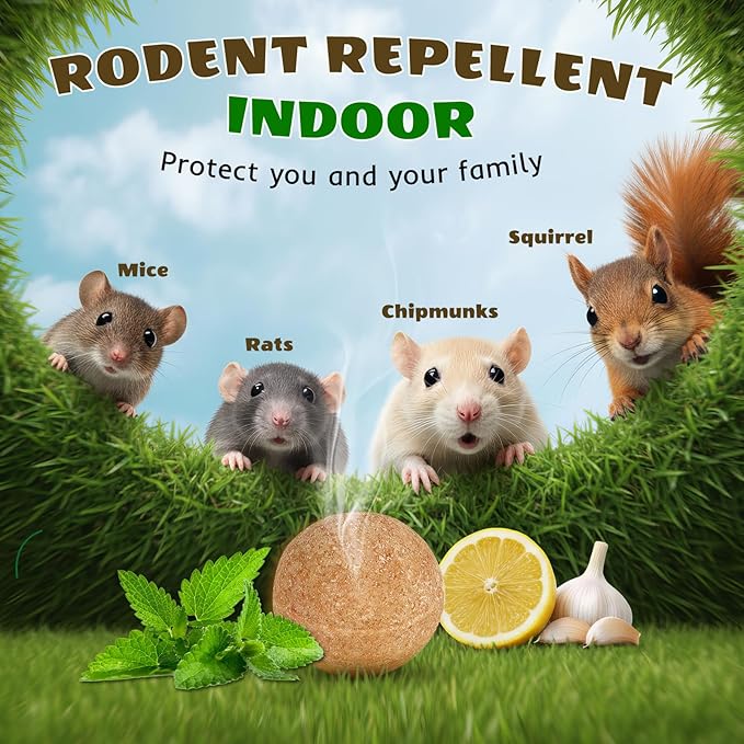 Rodent Repellent, Peppermint Oil Moth Ball to Repel Mice and Rats, Mouse Repellent, Mice Repellent, Rat Repellent, Rodent Repellent for Cars,Garden, Indoor Use (1 Count (Pack of 20))