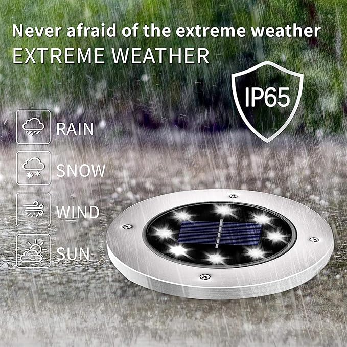 INCX 4.6 inch Solar Lights for Outside, 4 Pack Solar Light Outdoor Waterproof, Garden Lights Landscape Lighting for Lawn Yard Deck Driveway Walkway White