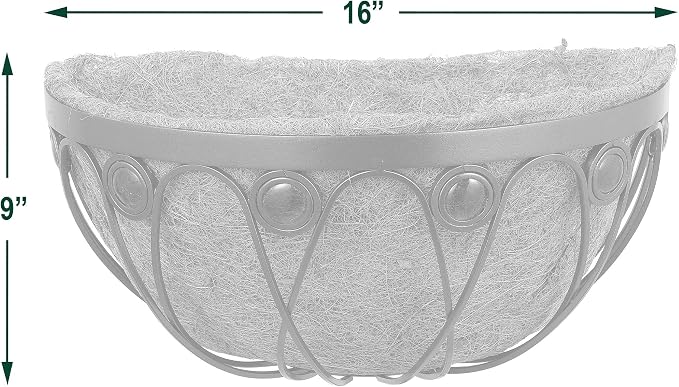 Arcadia Emerald Series Wall Manger Planter, 16-Inch