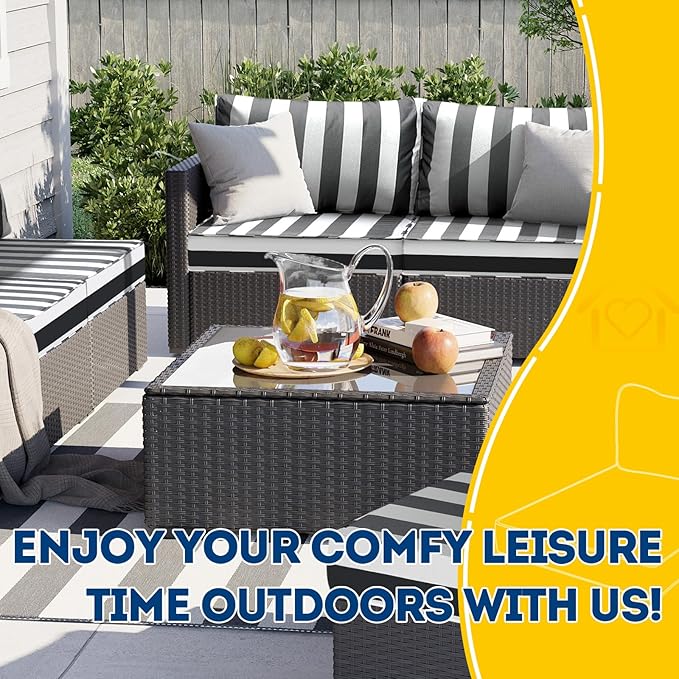 AAAAAcessories Outdoor Seat Cushions for Chairs, Fade-Resistant, Waterproof Patio Furniture Replacement Cushions, 24" x 24" x 5" + 24" x 13.5", Gray Cabana Stripe