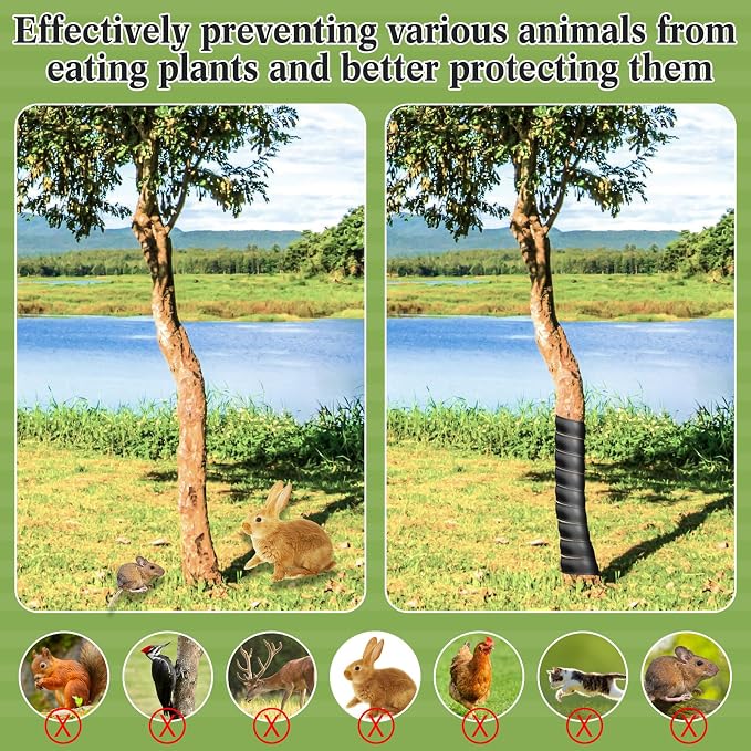 Wesiti 20 Pcs Tree Trunk Protector Plastic Spiral Trunk Tree Wrap Guard Bark Tube Protectors to Protect Bark Saplings from Deer Cats Rodents Rabbit Mowers (Black)