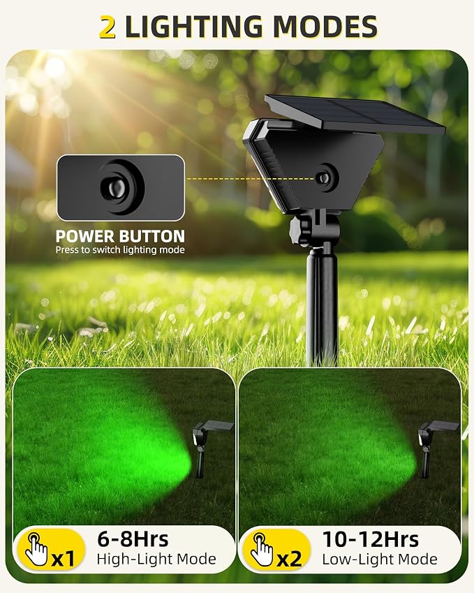 T-SUN Solar Lights Outdoor Waterproof IP65, 6Pack LED Solar Spot Lights Color Changing IP65 Waterproof Smart Auto On/Off for Outside Landscape Garden Yard Lawn Pathway Patio Driveway
