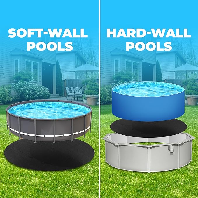 AquaJoyer 11' x 7.5' Rectangle Thicker Heavy Duty Pool Liner Pad for Above Ground Pool, Pool Padding Underlayment for Pool Bottom, Protects Pool Prevents Punctures Weed Barrier Comfortable underfoot