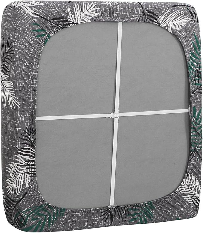 FORCHEER Ourdoor Cushion Covers 20X20 Waterproof 3 Pieces Floral Printed Stretch Patio Chair Cushino Covers for Rattan Patio Furniture Replacement
