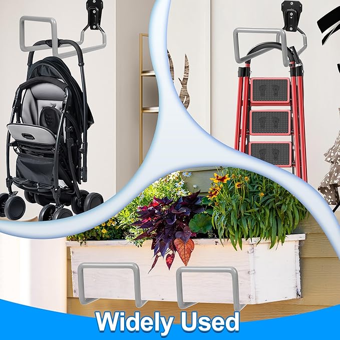 PeoMev Garden Hose Holder - Metal Garden Hose Reel Wall Mounted Water Hose Holders for Outside, Heavy Duty Hose Hanger for Water Hose Storage