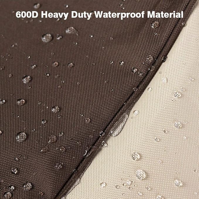 Vailge Stackable Patio Chair Cover,100% Waterproof Outdoor Chair Cover, Heavy Duty Lawn Patio Furniture Covers,Fits for 4-6 Stackable Dining Chairs,36"Lx28"Wx47"H,Beige&Brown