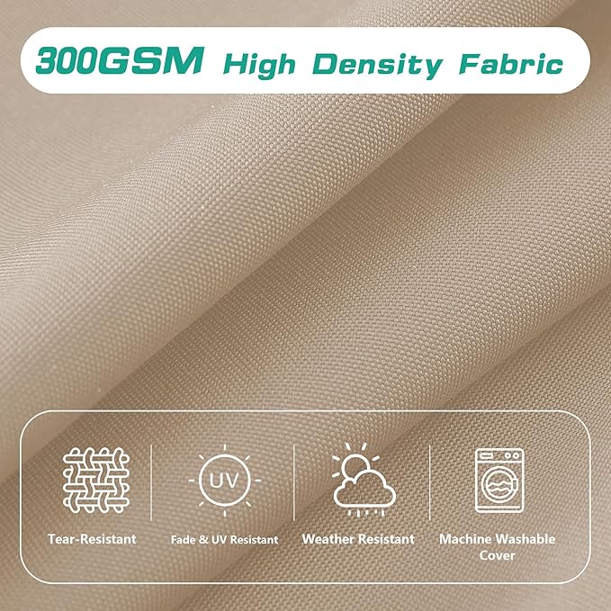High Back Patio Chair Cushions, 21x20 Waterproof & Fade-Resistant Outdoor Dining Chair Cushions, Indoor/Outdoor High Back Cushion, Seat Pad for Glider and Lawn Chair, Beige