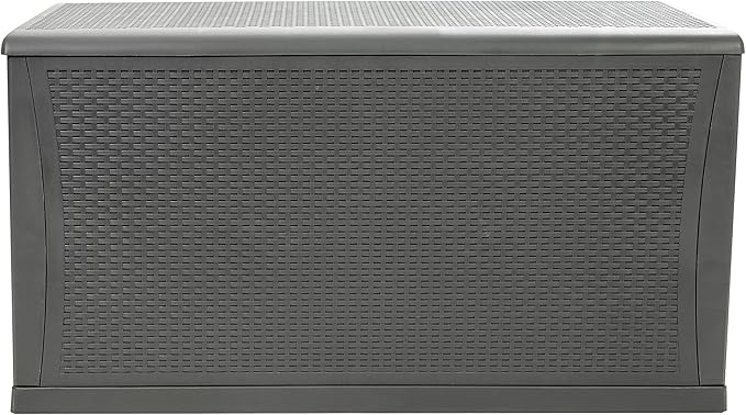 Flash Furniture 120 Gallon Plastic Deck Box - All-Weather Patio Storage and Organization for Throw Pillows, Pool Toys or Garden Tools