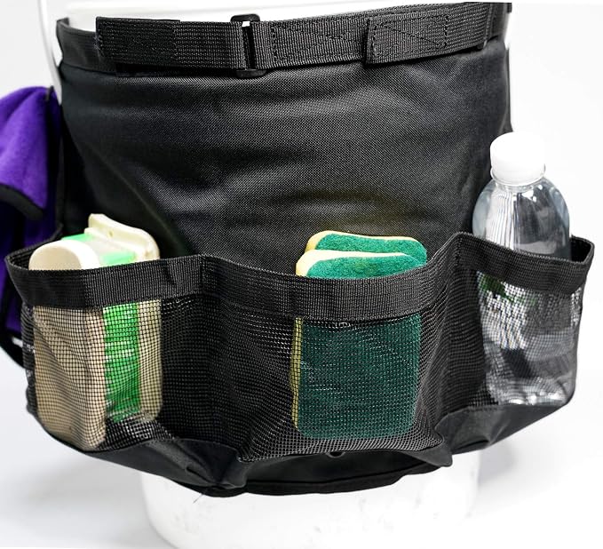 MELOTOUGH Bucket Car Wash Tool Organizer for Garden Cleaning bucket organizer Water-resistant Mesh Pockets, arden Kneeling Pad, 1" Thick Soft NBR Foam Kneeling Pads for Gardening, Cleaning, Work