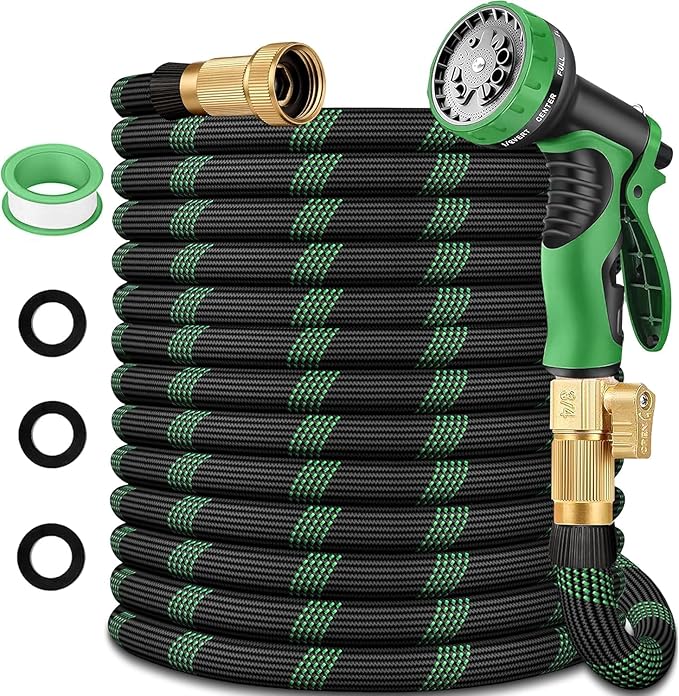 100 ft Garden Hose, Flexible Ultra Lightweight Durable Garden Hose, Kink-Free Water Hose with 10 Function Sprayer - Non-Shrinking Garden Hoses, Easy to Store,All-Weather, Car Washing Pipe Garden Hoses