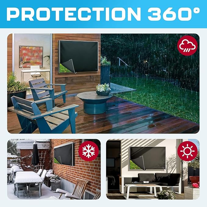 Outdoor TV Cover 65 Inch Waterproof and Weatherproof | TV Cover for Outside 65 | Outdoor TV Enclosure | Smart Shield TV Screen Protector for Outside TV Display Protectors