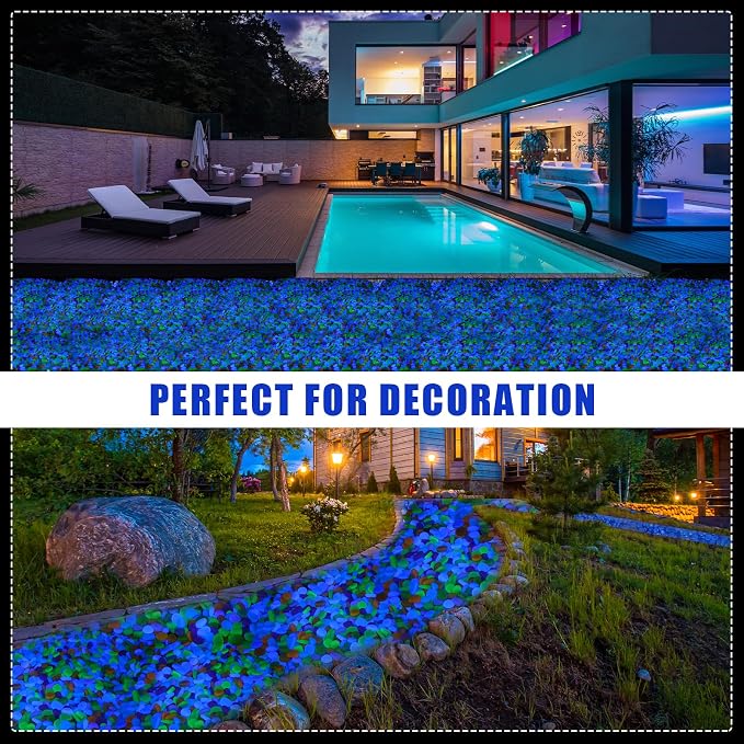 Sasylvia 3000 Pcs Glow in The Dark Rocks 1 Inch Glow Rocks 12.6 LB Garden Glow in The Dark Stone Outdoor Glow in The Dark Pebbles for Landscaping Walkway Pathway Backyard Fish Tank Plant(Multicolor)