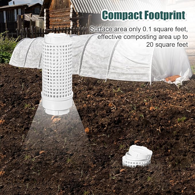Blosssound 2 Pcs Inground Worm Composter Outdoor Farm Compost Bin Reducing Food Waste Composting Systems Sustainable Worm Composter for Raised Garden Beds at Home(11.81 x 4.33 x 4.33 Inch)