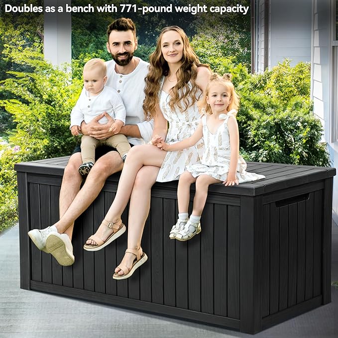 YITAHOME 180 Gallon Deck Box Bundle with 30 Gallon Storage Box for Patio Furniture, Garden Tools, Toys, Pool Accessories