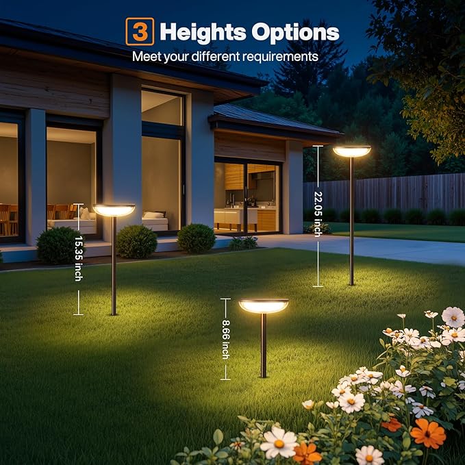 ELECLINK Solar Pathway Lights Outdoor, 6 Pack Tall Solar Garden Lights Outdoor Waterproof for Yard Flower Bed Patio Path Walkway Driveway Outside Decor Landscape Lighting