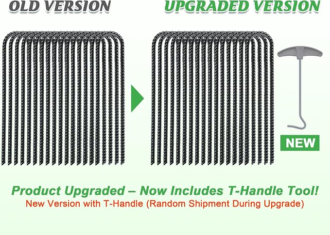 Gtongoko Trampoline Stakes Heavy Duty, 12/16 Inch U-Shaped Ground Anchors, 8mm Galvanized Steel Rebar Wind Stakes for Trampoline Safety, Anti-Rust Outdoor Stakes for Trampoline, Tent, Swing Set