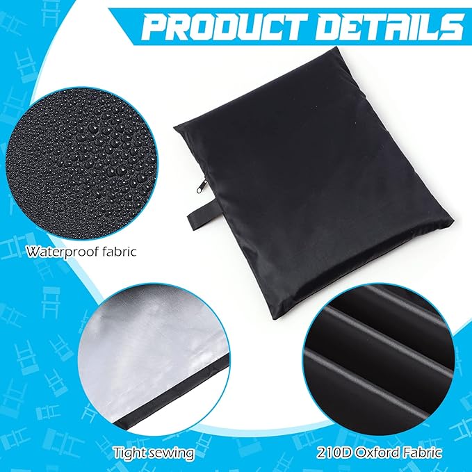 Moukeren 8 Pcs Black Outdoor Chair Cover Waterproof Stacking Patio Chair Cover for Lounge Furniture Lawn 210D Oxford Cloth 25" L x 25" W x 47" H
