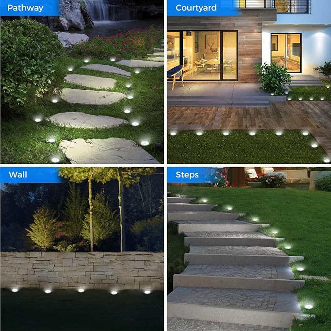 Peasur Mini Solar Ground Lights, 2 Pack Flat Solar Disc Lights Outdoor Waterproof, 2.3 Inch Small Solar Garden Lights Landscape Lighting for Outside Pathway Garden Yard Lawn Walkway,Cool White