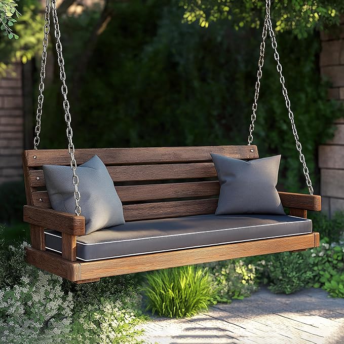 Porch Shield Outdoor Bench Cushion Cover – Waterproof Swing Cushion Cover for Patio Furniture Loveseat (Not Insert) Dark Grey 48" W x 18" D x 3" H