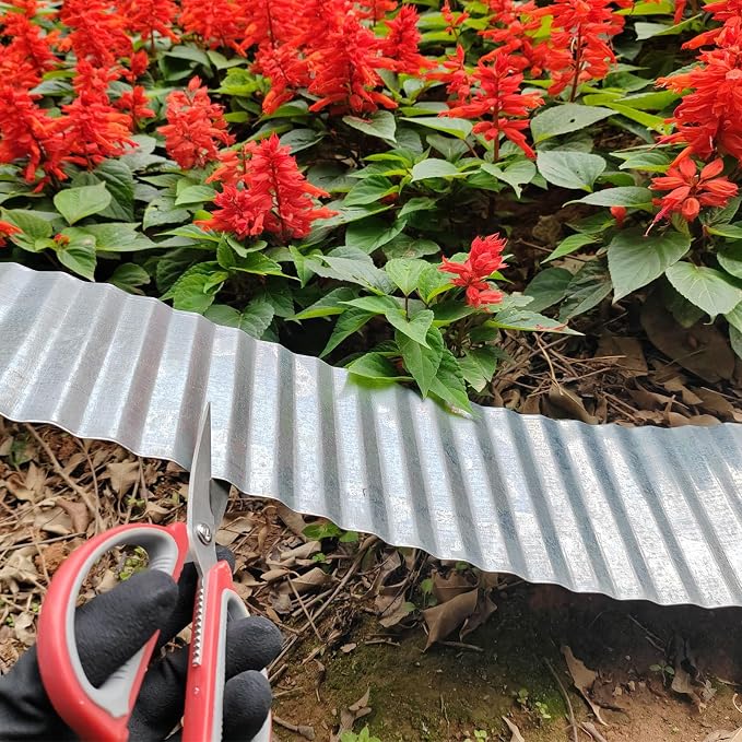 Metal Landscape Edging Border,8 inch × 20 feet Corrugated Garden Edging for Flower Bed,Lawn (8 Inch × 20FT)