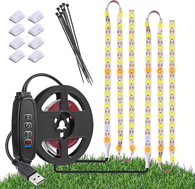 Grow Light Strip Waterproof Grow Lights for Indoor Plants Full Spectrum Plant Grow Lights Indoor with Auto ON/Off Timer White Red 120 LEDs Sunlike Grow Lamp for Plant Light for Indoor Plants (1)
