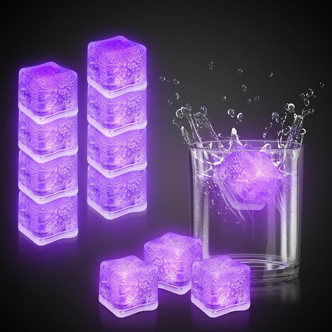 Windy City Novelties 12 pack LED Ice Cubes with Changing Lights (Purple)