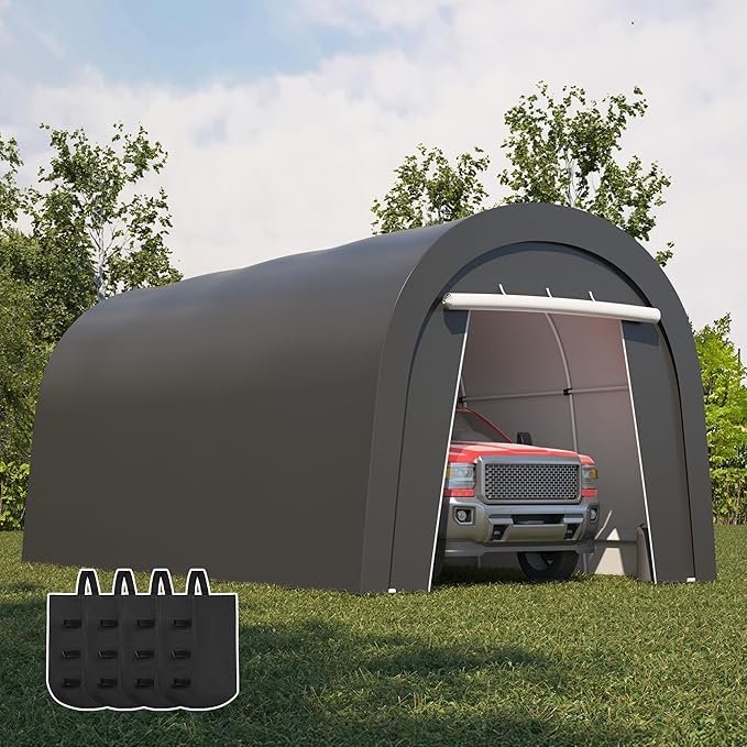 Wisteria Lane Heavy Duty Carport with 4 Cloth Bags, All-Weather Portable Garage with 2 Roll-up Doors, Car Canopy Storage Shelter Shed for Cars, Truck, or Garden Tools, 10' x 20'