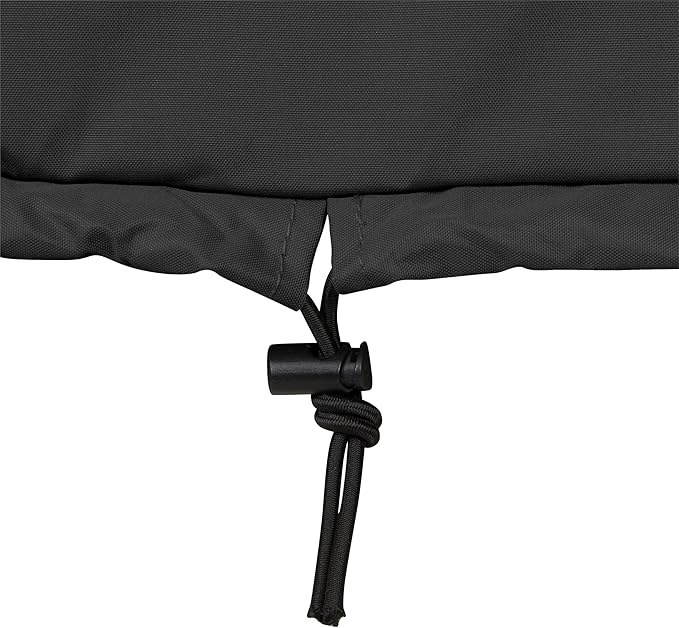 Shine Company Weatherproof Outdoor Rocking Chair Cover Set of 2, 100% Woven Polyester, Elastic Cord with Toggle, Black, 2-Pack