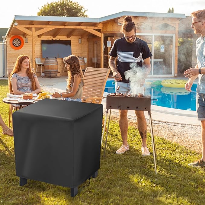 Outdoor Small Side Table Cover, 19 Inch Patio Small Side Table Cover for Outside,Waterproof Patio Furniture Covers, Heavy Duty Outdoor Furniture Covers- 19 x 15 X 18 Inch