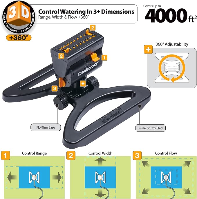 Mini Oscillator on Step Spike & 65131AMZ Mini Oscillator Sprinkler Bundle, Black, Yellow