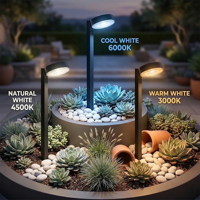 Upgraded Solar Pathway Lights Outdoor Waterproof - 12 Pack 3 Color Temperature Solar Garden Lights (Warm /Neutral/Cool White), Enhanced Brightness LED Landscape Lighting for Yard, Lawn, Walkway.